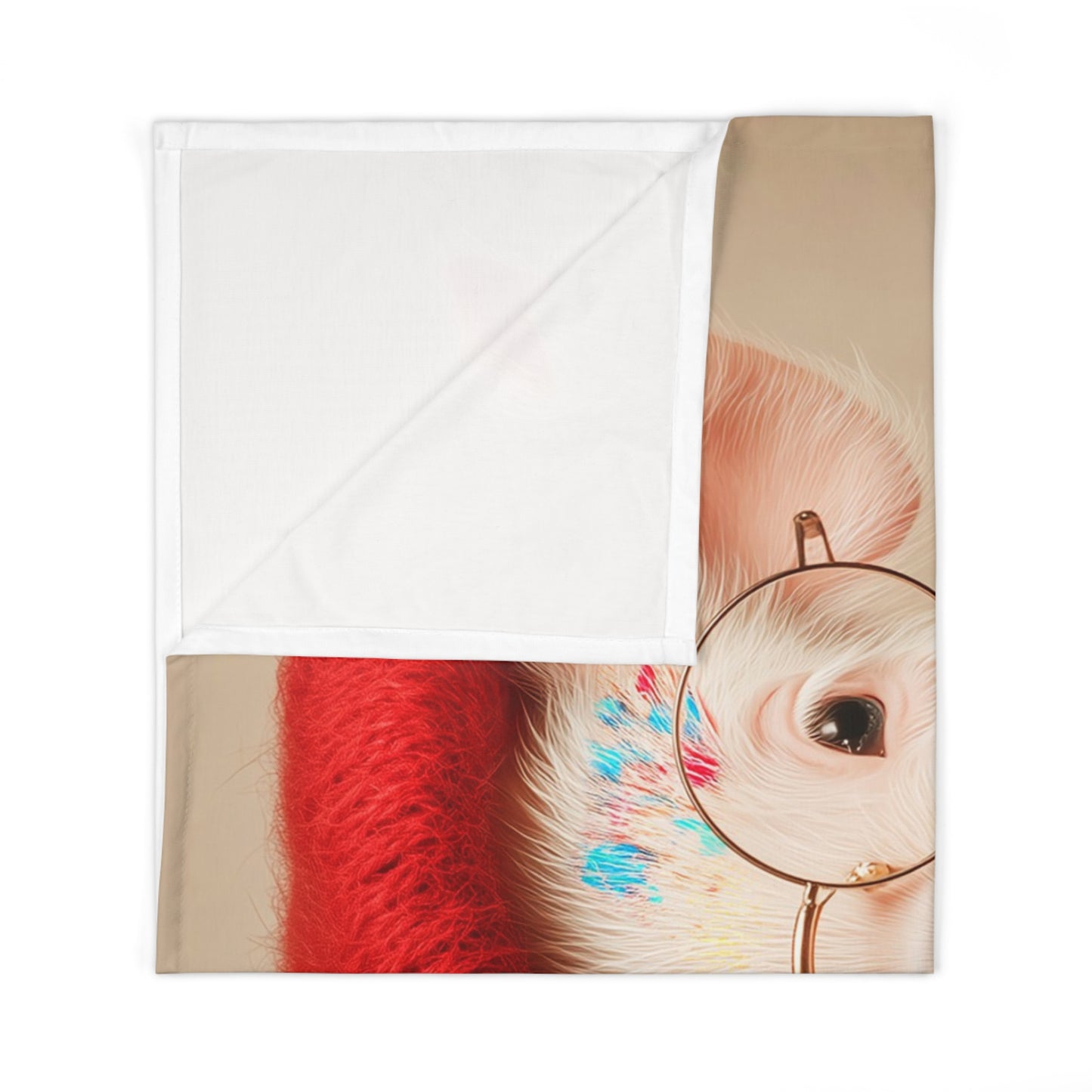 Piglet Artist Baby Swaddle Blanket — Cute Painter Pig in Beret Newborn Swaddle